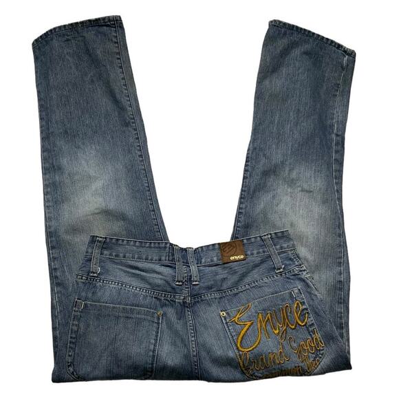 Enyce Brand Good Common Trend Jeans Men's Size 36 Embroidered Relaxed Fit Denim - Picture 4 of 10